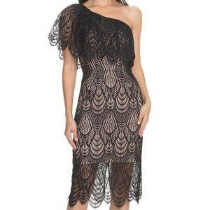 Dress the Population Lace One Shoulder dress NWT